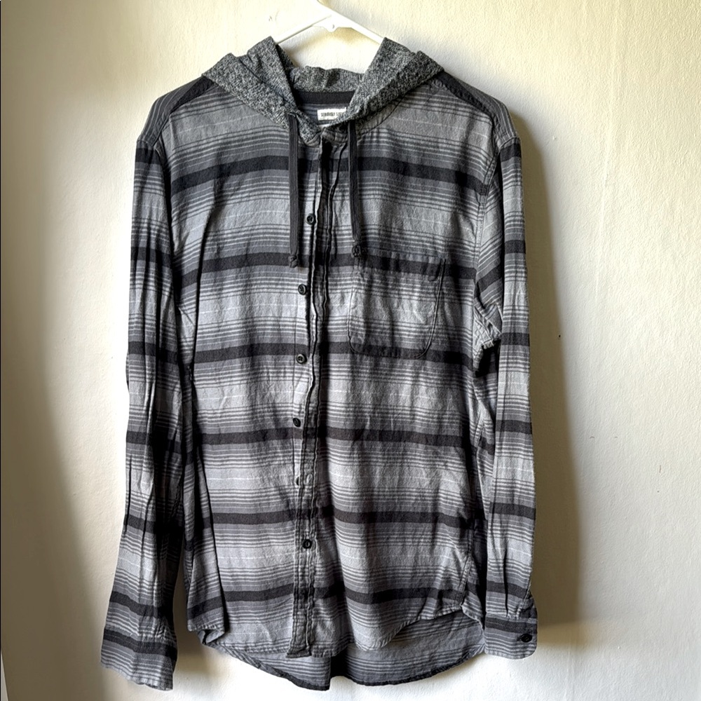 American Eagle Men’s Hooded Button Down Shirt
